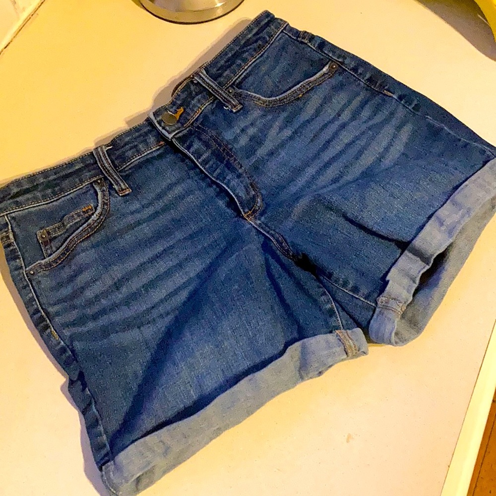 Cuffed Blue Jean Shorts
